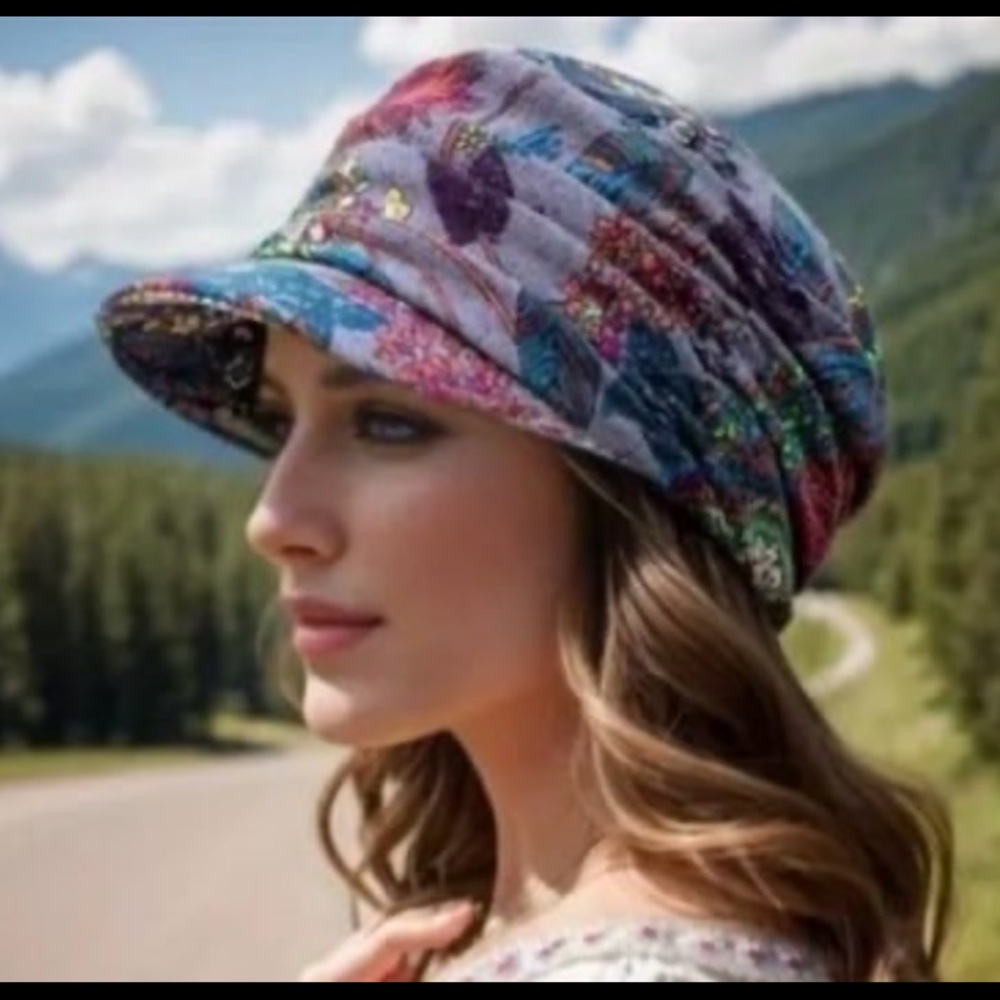 New! Exquisite Vintage Floral Newsboy Cap for Women - Ultra-Lightweight